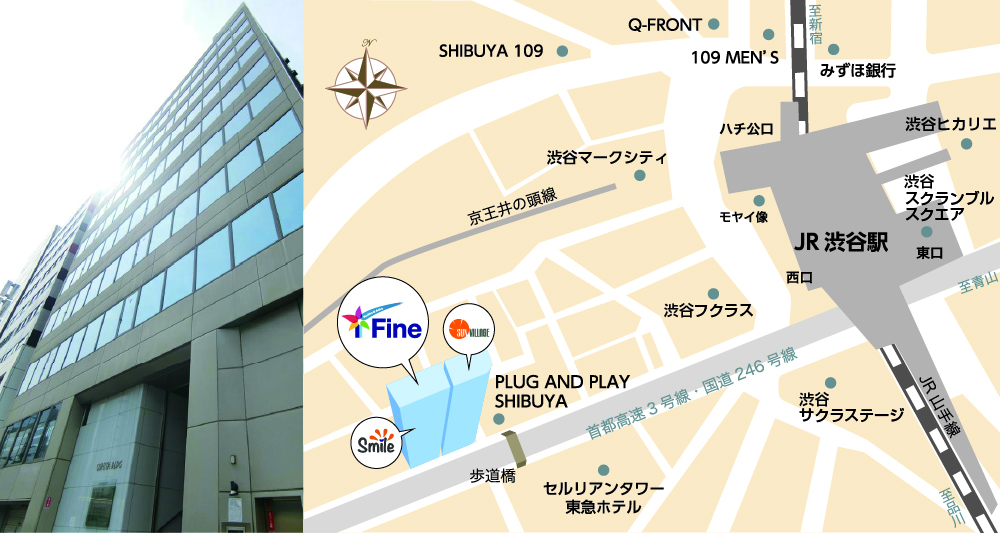 本社移転先案内図